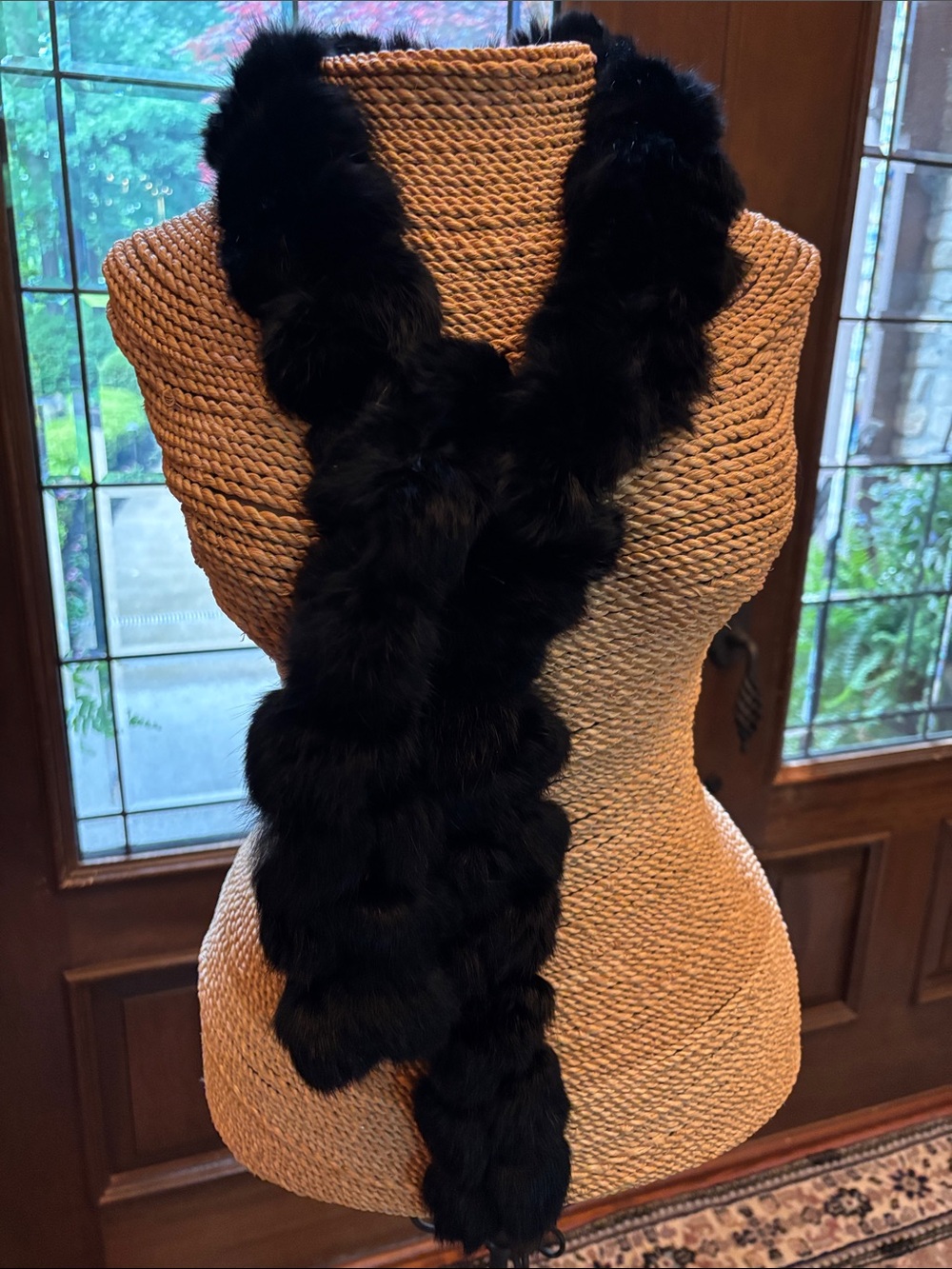 Black Rabbit fur scarf